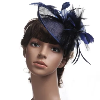 

Bride Feather Fascinator Hat for Women Mesh Veil Wedding Party Headband Bride Feathers Hairpin Cocktail French Hair Hoop Ornamen