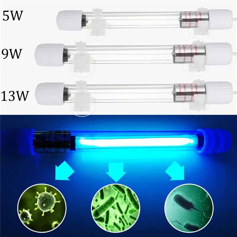 

5W 9W 13W UV Lampada Luce Laghetto Acquario Sterilizzatore Sommergibile Waterproof Underwater LED Light Clean Water