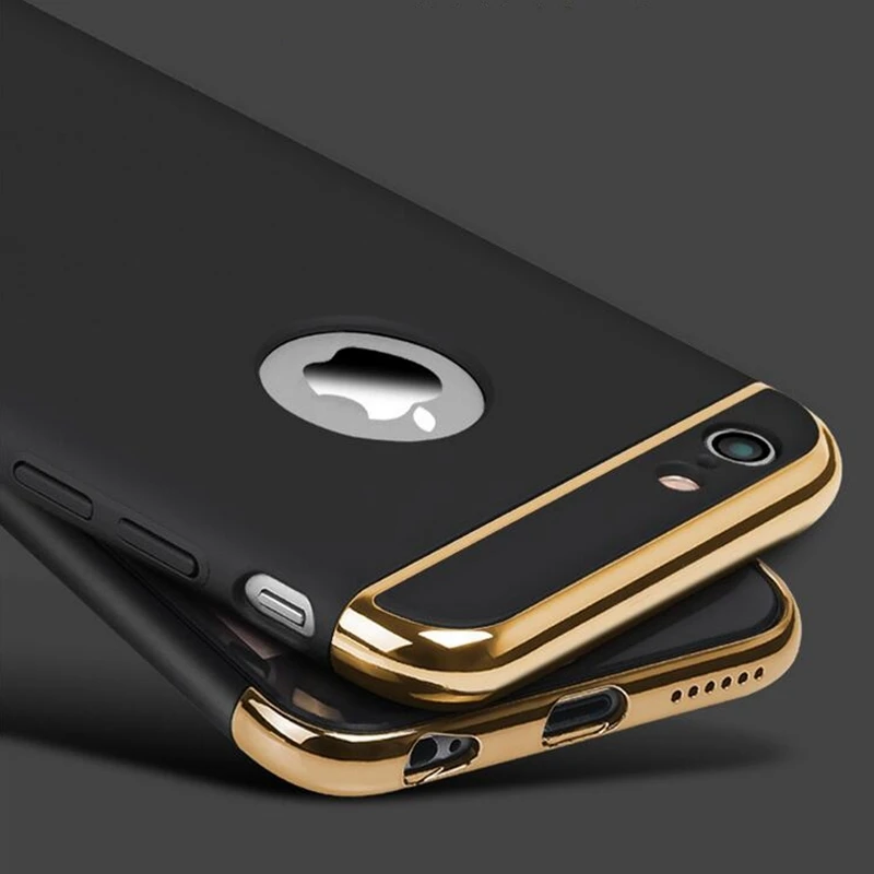 New for iphone 6s 6 Plus Case Armor Slim Thin Gold Black Cases for iphone 7 Plus 5 5S SE Luxury Cover Shockproof Accessories