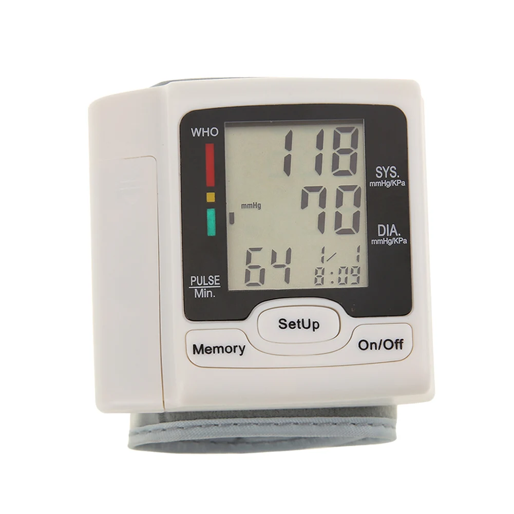 

Health Care Automatic Wrist Digital Blood Pressure Monitor Tonometer Pulse Rate Measuring SN-Hot