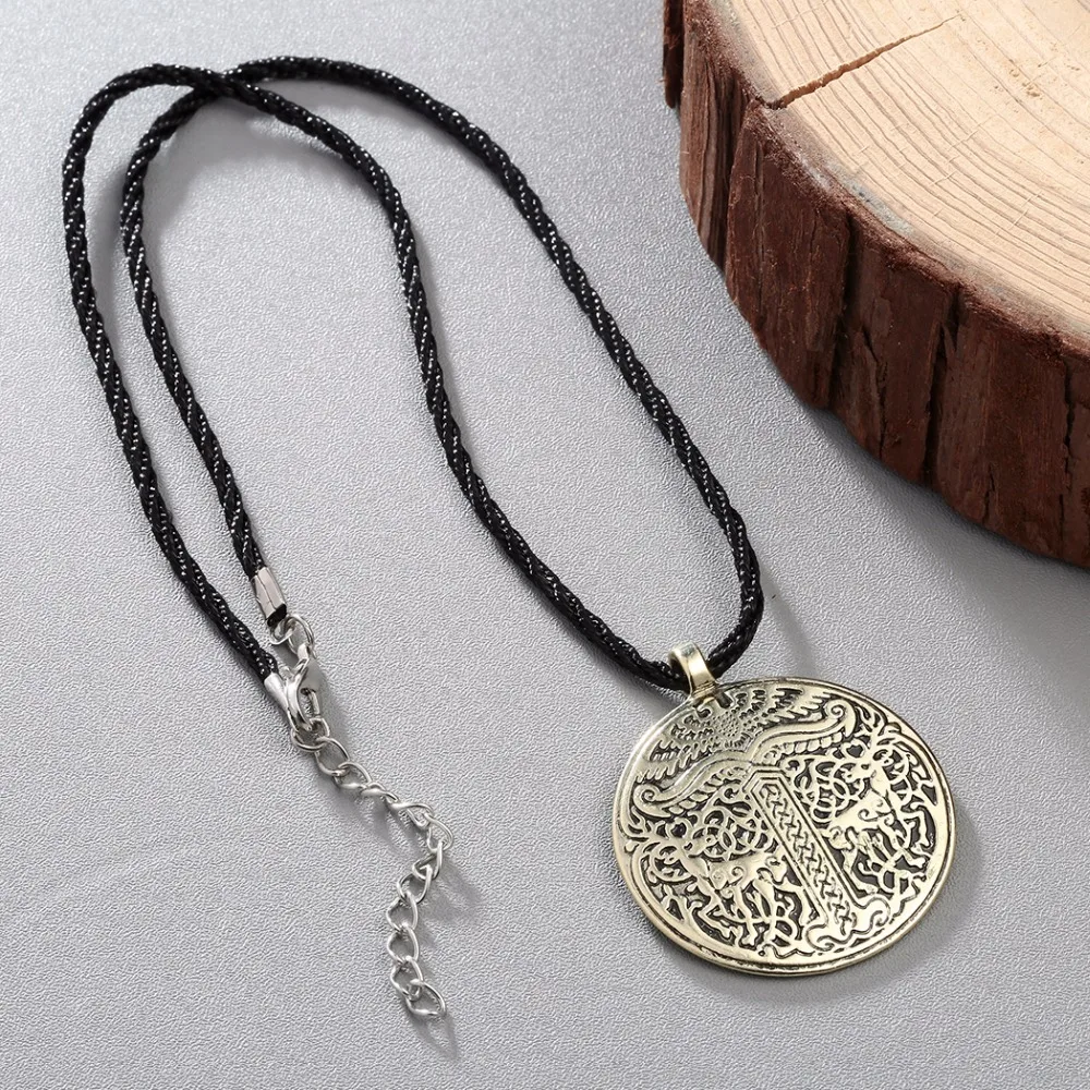 Kinitial Retro Double Deer Pendants Tree of Life World Tree Pendant irminsul Viking Animal Deer Pendant Necklace Jewelry