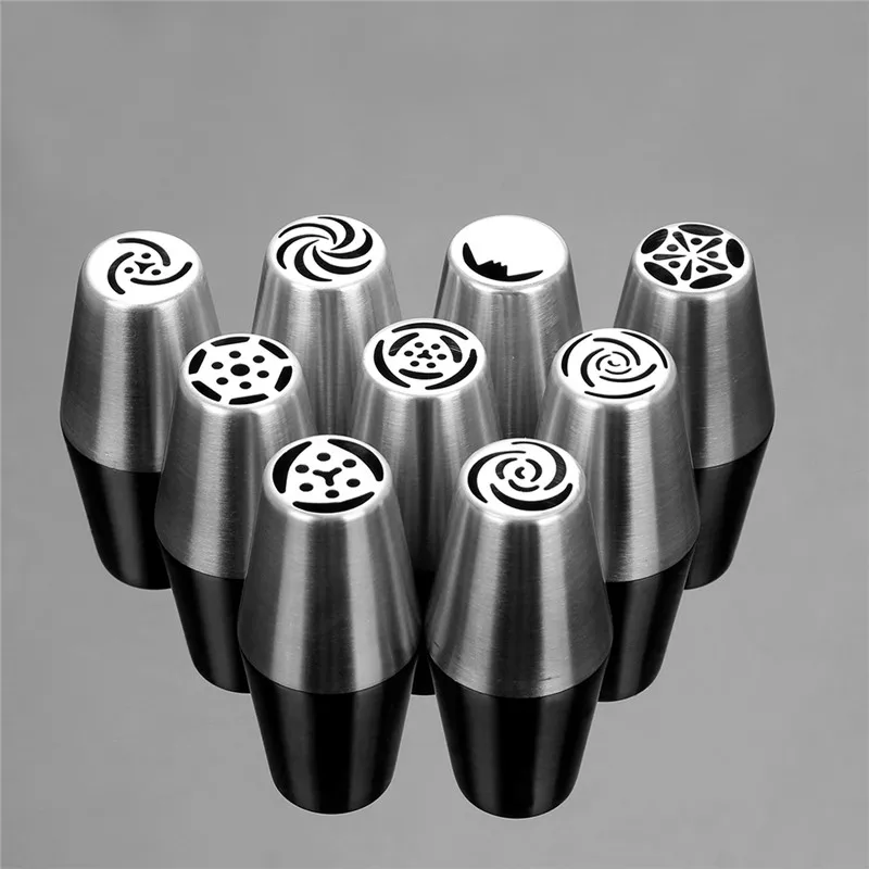

Russian Tulip Flower Icing Piping Cake Nozzles Cake Decorating Tips with 1 Coupler Baking Pastry Tools Fondant Cookies Chocolate