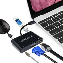 thunderbolt 3 USB-C hub usb Type C to HDMI VGA adapter usb3.1 2 usb3.0 Charge Cable Multiport hubs Adapter Converter for Macbook thunderbolt 3 USB-C hub usb Type C to HDMI VGA adapter usb3.1 2 usb3.0 Charge Cable Multiport hubs Adapter Converter for Macbook