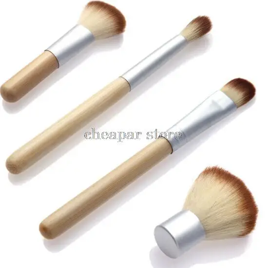 4PCS Natural Bamboo Handle Cleaning Brushes Makeup Brushes Set