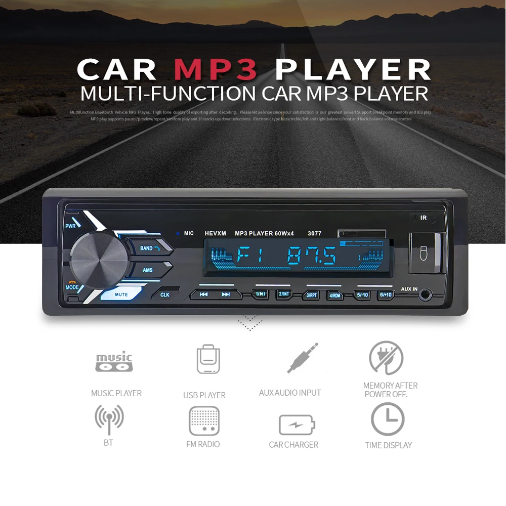Многофункциональный Bluetooth Автомобильный MP3 плеер ЖК дисплей беспроводной