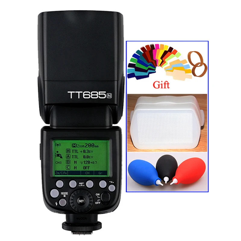 

Godox tt685 tt685n i-ttl 2.4g wireless high-speed sync flash gn60 1/8000 s Camera Speedlite for Nikon DSLR Room