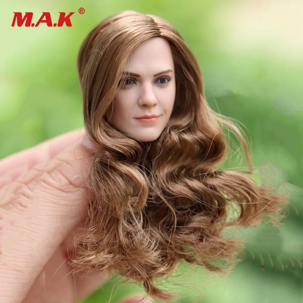 

1/6 Scale W Long Curls Hair Emma Watson Head Sculpt for 12 inches Femal Body
