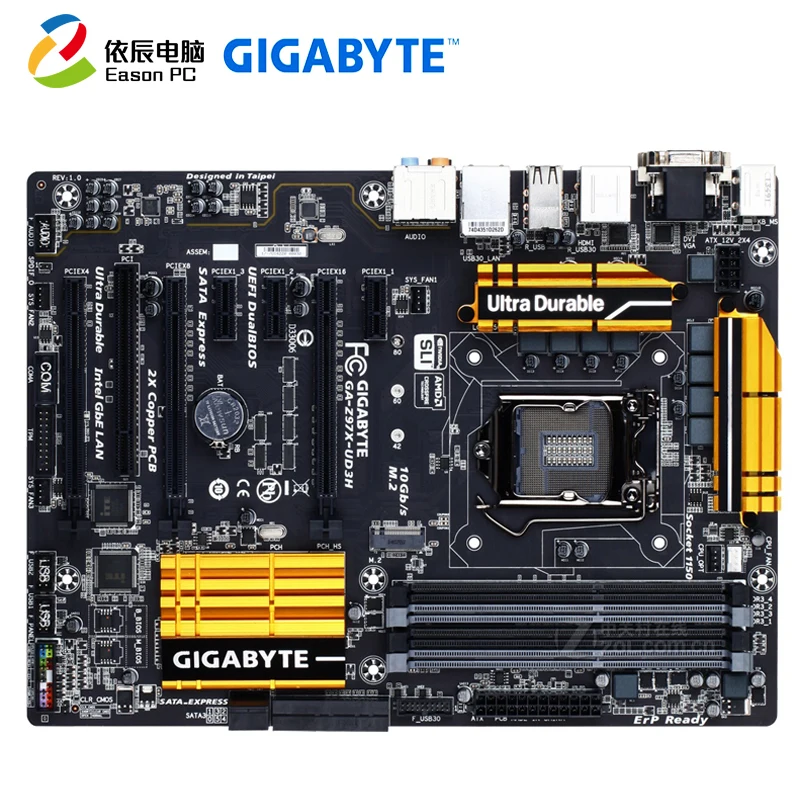 GIGABYTE GA-Z97X-UD3H рабочего Материнская плата LGA1150 i3 i5 i7 DDR3 USB3.0 32G блок питания ATX