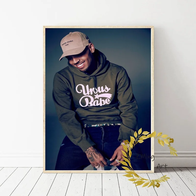Chris Brow Music Star Art Silk Poster Pictures for Living Room | Дом и сад