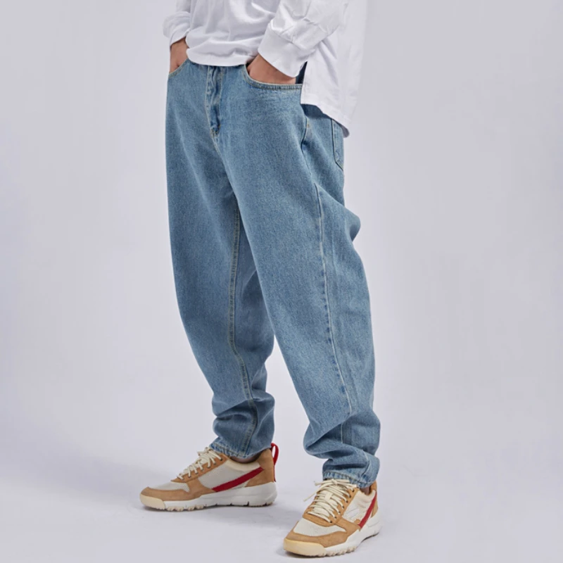 Свободные мешковатые джинсы в стиле хип-хоп винтажные потертые джинсы с заниженным шаговым швом уличная одежда для скейтбординга
