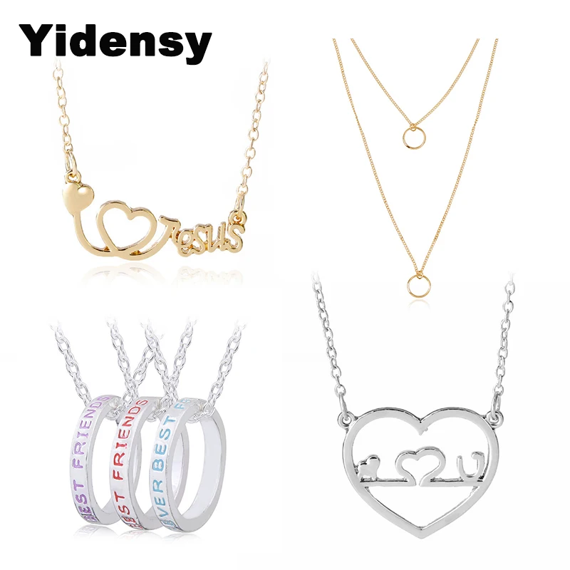 Модное ожерелье Yidensy с подвеской в виде сердца и букв короткое длинное