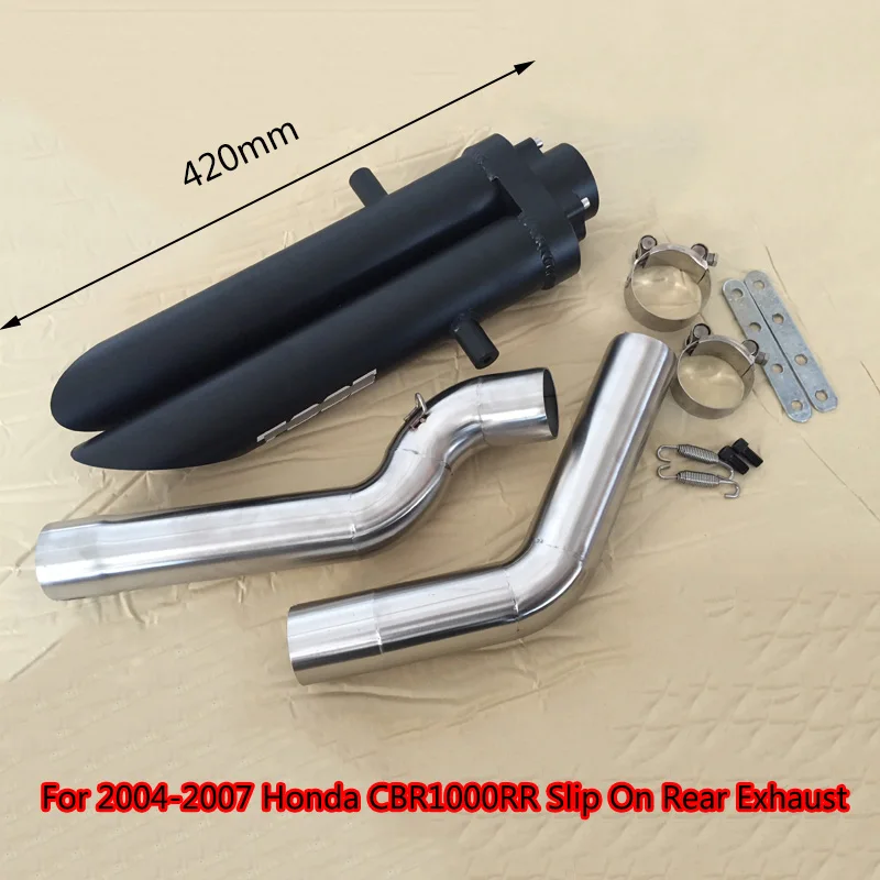 

( Rear Exhaust ) For 2004-2007 Honda CBR1000RR Exhaust Pipe Slip On 51 mm Motorcycle Exhaust Tail Pipe Dual-outlet Escape Link