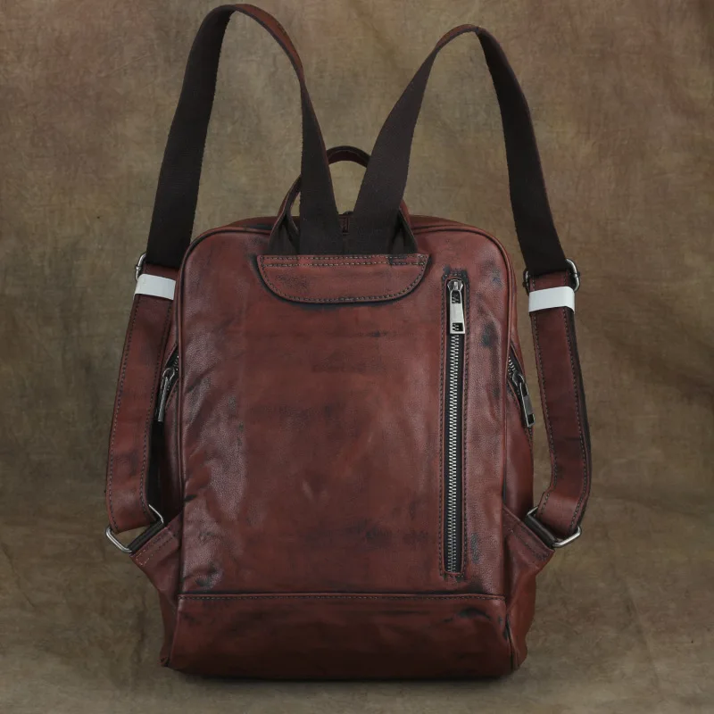 Nesitu высокое качество новая мода A4 коричневый красный Vagetable дубления натуральная кожа женские рюкзаки для девочек женские дорожные сумки M002