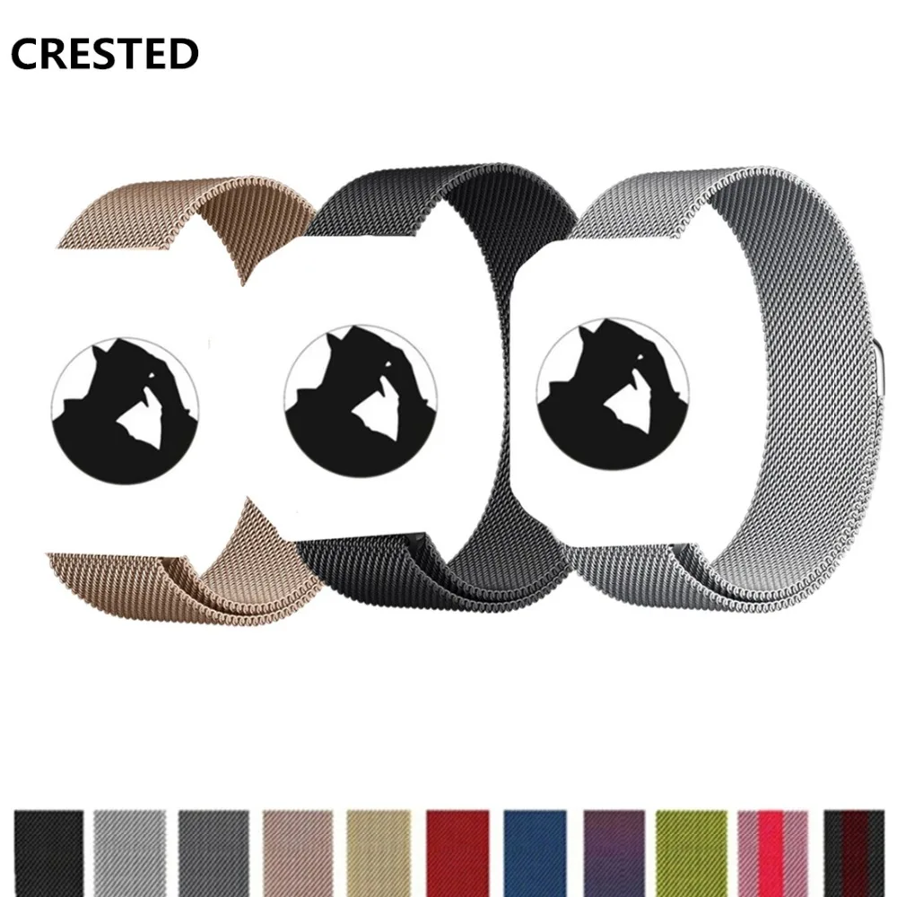 Хохлатая Миланская петля для Apple Watch 4 группа 44 мм/40 мм ремешок iwatch серии нержавеющая сталь повязки на запястья-браслеты ремешок ремень