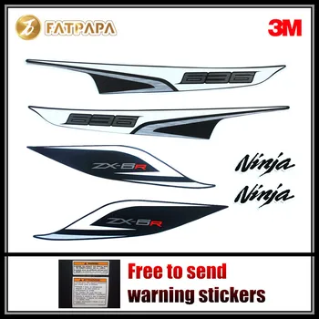 

motorcycle Fairing Fuel tank Body stickers FOR KAWASAKI NINJA ZX6R ZX 6R 2013 Black and white