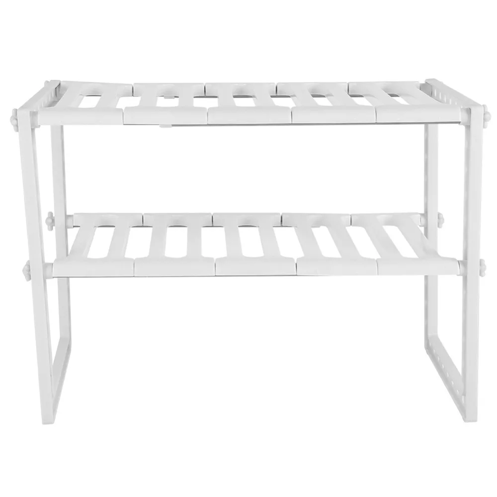 Adjustable Telescopic Stand Storage Shelf Space Save Cupboard Extending