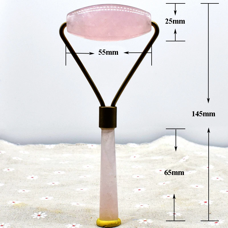 Натуральный розовый кварц роликовый массаж пластина гуаша токарный резец для лица тело расслабиться для spa массажа тела и релаксация
