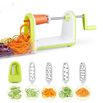 

5 Blades Vegetable Spiralizer Folding Veggie Pasta & Spaghetti Potato Vegetable Spiral Cutter Zucchini Slicer