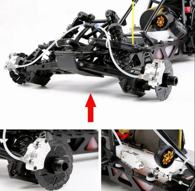 Best Offers Front Wheel Hydraulic Brake System For 1/5 Scale Hpi KM Baja 5b 5SC RC Car Part