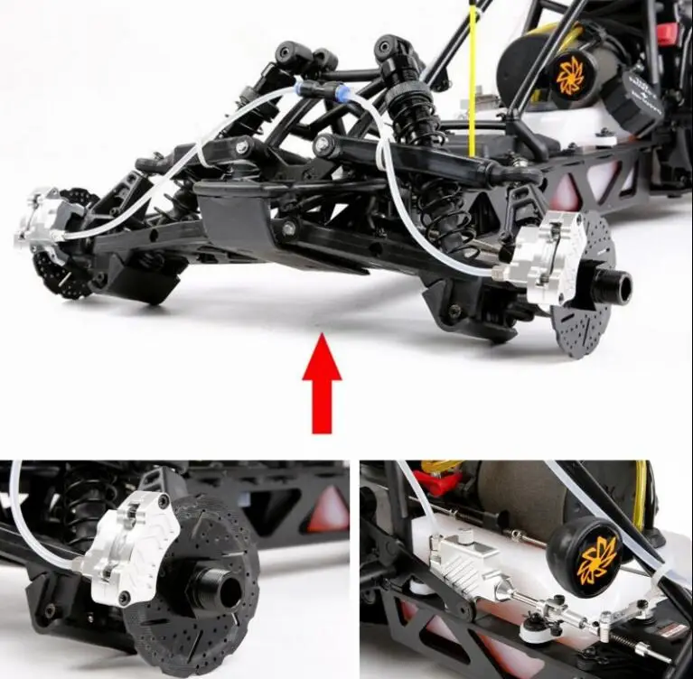 Sistema de freno hidráulico de la rueda delantera para la parte del coche RC 1/5 escala Hpi KM Baja 5b 5SC