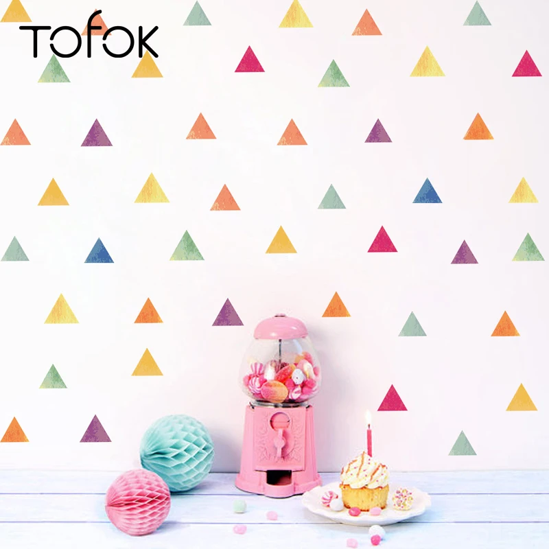 

Tofok Colorful Triangle Wall Stickers Nordic Style Home Decoration Living Room Baby Bedroom Wall Decor Decals Nursery Wallpaper