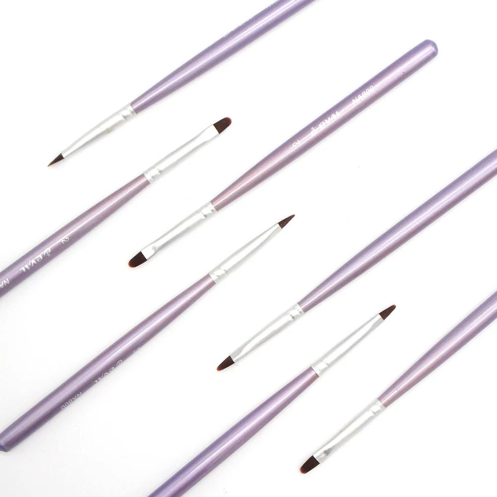 Новинка 1 шт. фиолетовая ручка нейлон волосы ногти кисти для рисования мягкие профессиональные ногти маникюрные инструменты для градиентного гелевый рисунок рисование
