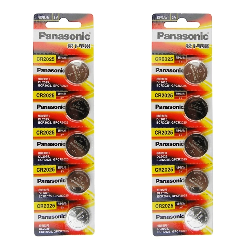 

10pcs/lot New Original Battery For Panasonic CR2025 3V Button Cell Coin Batteries For Watch Computer CR 2025