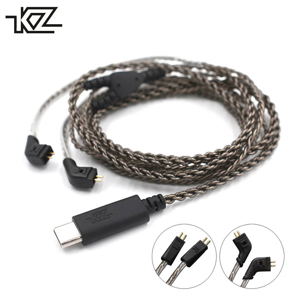 Newest KZ USB Type C Silver Plated Cable For KZ ZS3/ZS6/ZST/ZSR/ZS10