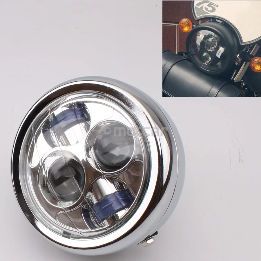 Передняя фара для мотоцикла Honda CB100 CB125S CL GN125 CG125 Cafe Racer хромированная в стиле ретро