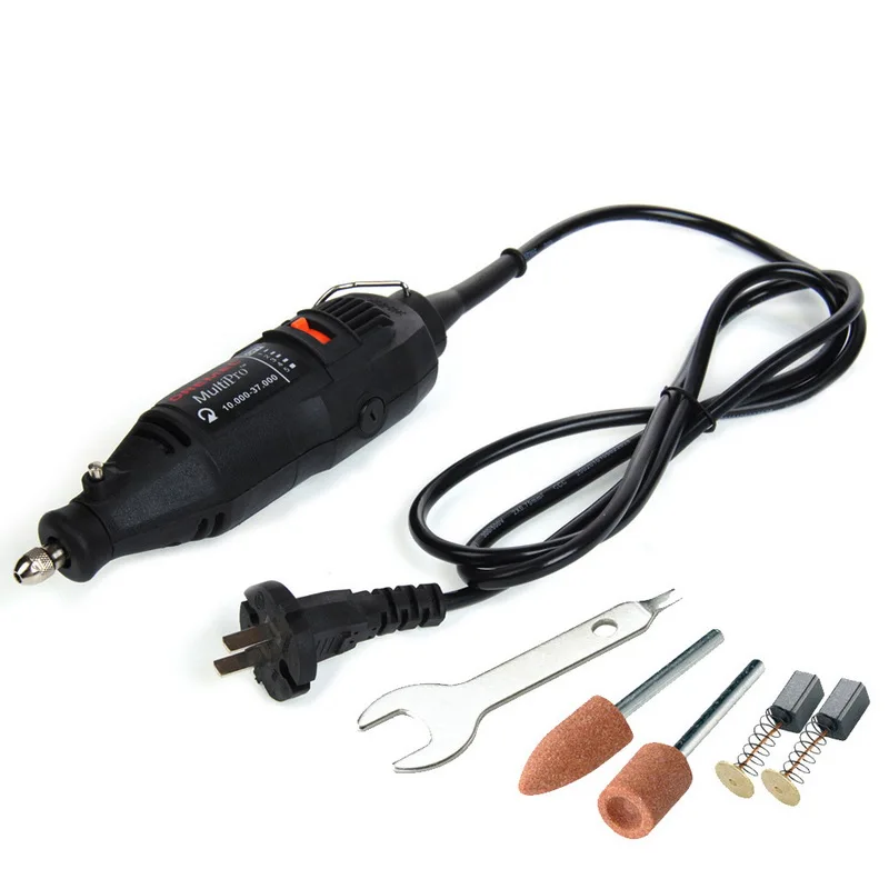 

Urijk 220V Mini Electric Grinder Dremel Drill Engraver Regulating Speed Sanding Grinding Machine Sharpening Hand Tool Set USA EU