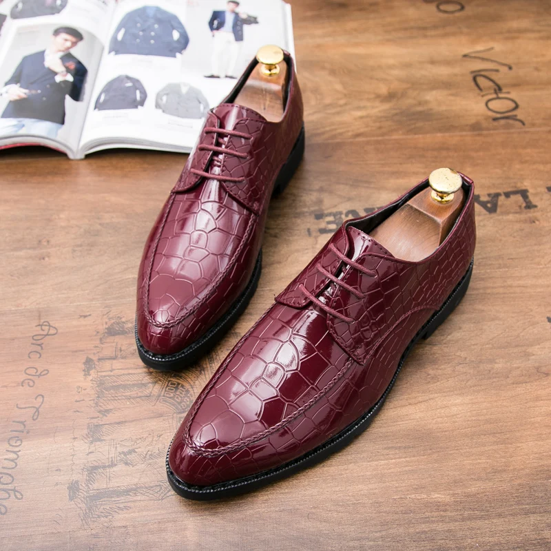 snake skin patent leather formal luxury italian brand glossy dress party cool designer male footwear brogue oxford shoes for men (28)