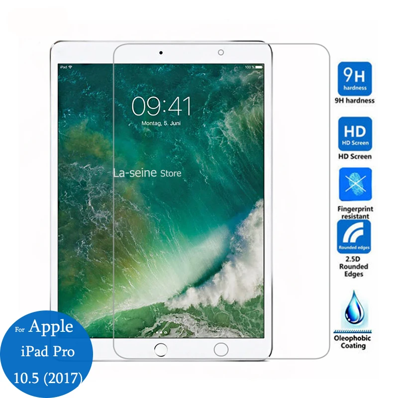 

For Apple iPad Pro (10.5-inch) Tempered Glass Screen Protector Front Cover 2.5 9h Safety Protective Film on ipad pro 10.5