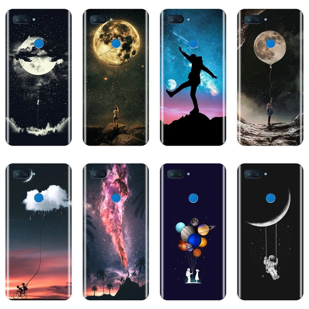 Задняя крышка для Xiaomi Mi 5 5C 5S 5X 6 6X Plus звезда луна космос астронавт мягкий