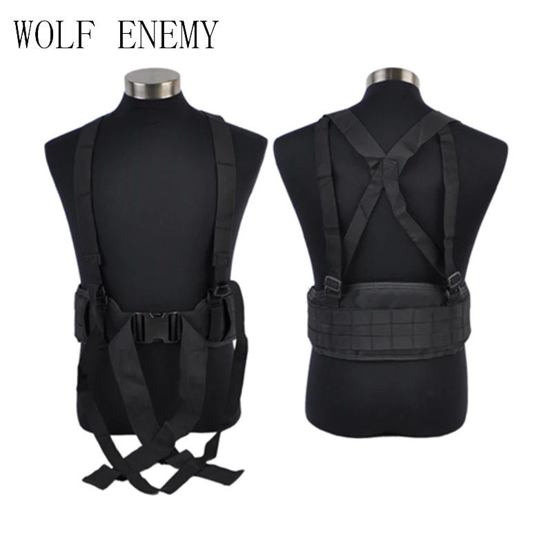New Tactical Military Adjustable Nylon Military Belt Tactical Rappelling Belt Vest Molle Panel