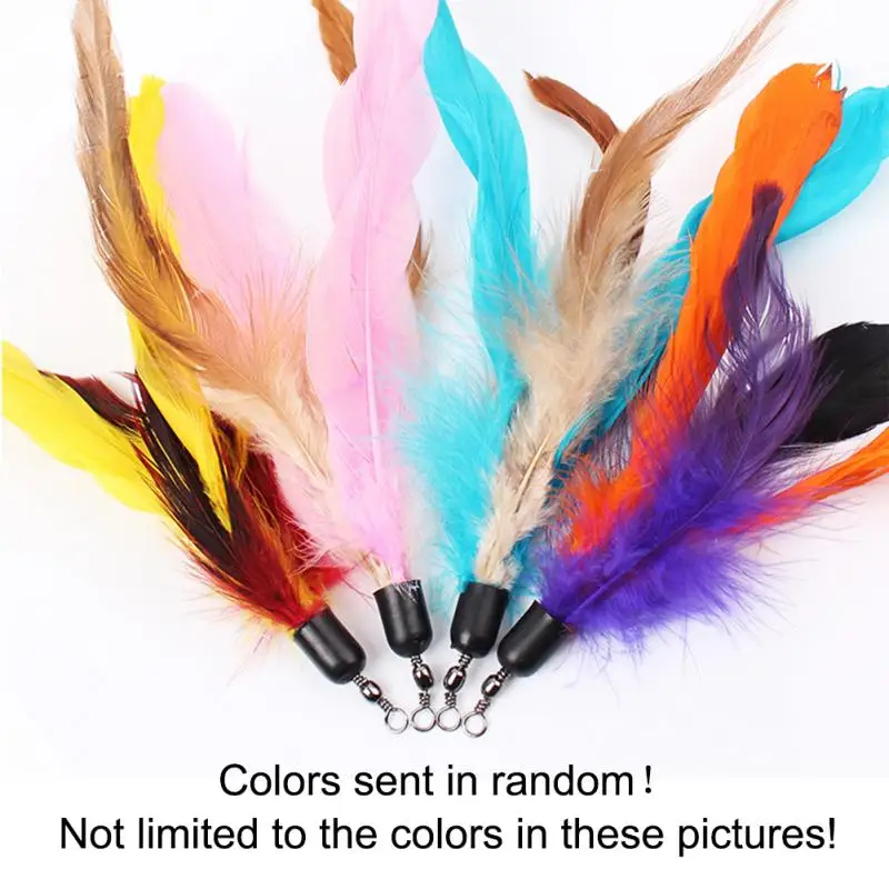 

Cat teaser replacement feather for Cat rod Cat toy colorful feather refill replacement