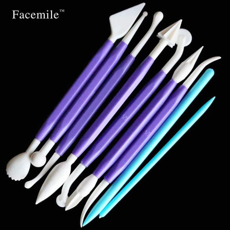 

9Pcs Plastic Baking Craft Tool Sugarcraft Fondant Gift Pastry Carving Cutter Chocolate Decorating Flower Clay Modelling 03112