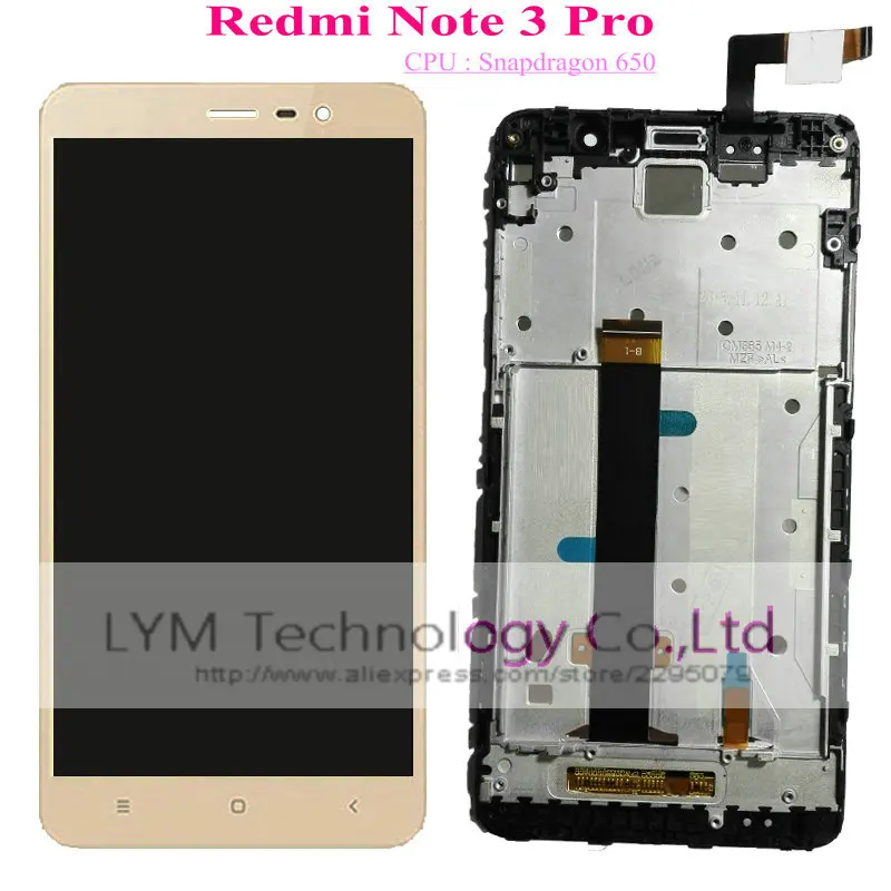 Black White Gold LCD TP Frame for Xiaomi Redmi Note3 Pro Note 3 Pro Snapdragon 650