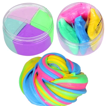 

4pcs/lot Dynamic Fluffy Slime Plastic Clay Light Clay Colorful Modeling Polymer Clay Sand Fidget Plasticine Gum For Handmade Toy
