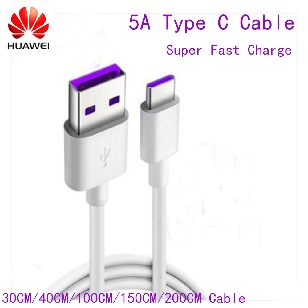 

1/1.5/2m Original SuperCharge 5A Cable USB Type C Fast Charger Cabel Huawei Mate 20/Pro Mate 20 Lite P20/pro Mate10/Pro P30/Pro