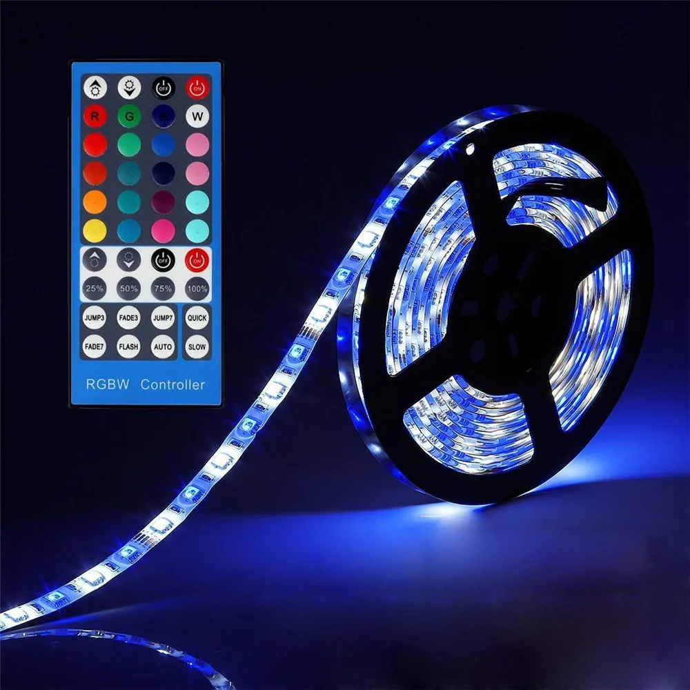 

Waterproof 5050 RGBW RGBWW led strip light+Remote controller DC12V outdoor fairy decoration 300Leds for Roof Holiday Birthday