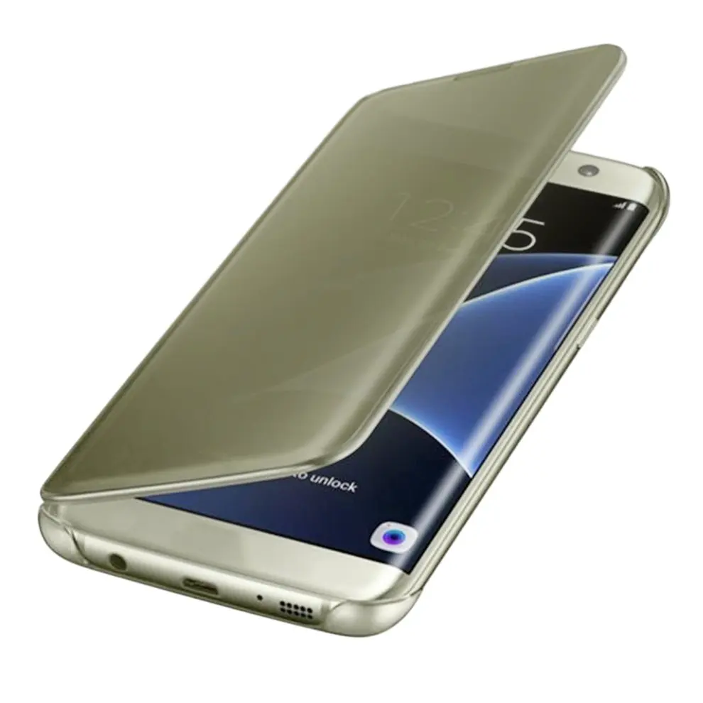 

2 Pcs Newest Gold Color Mobile Phone Cover Fashion Luxury Mirror Slim Protective Case Cover For Samsung Galaxy