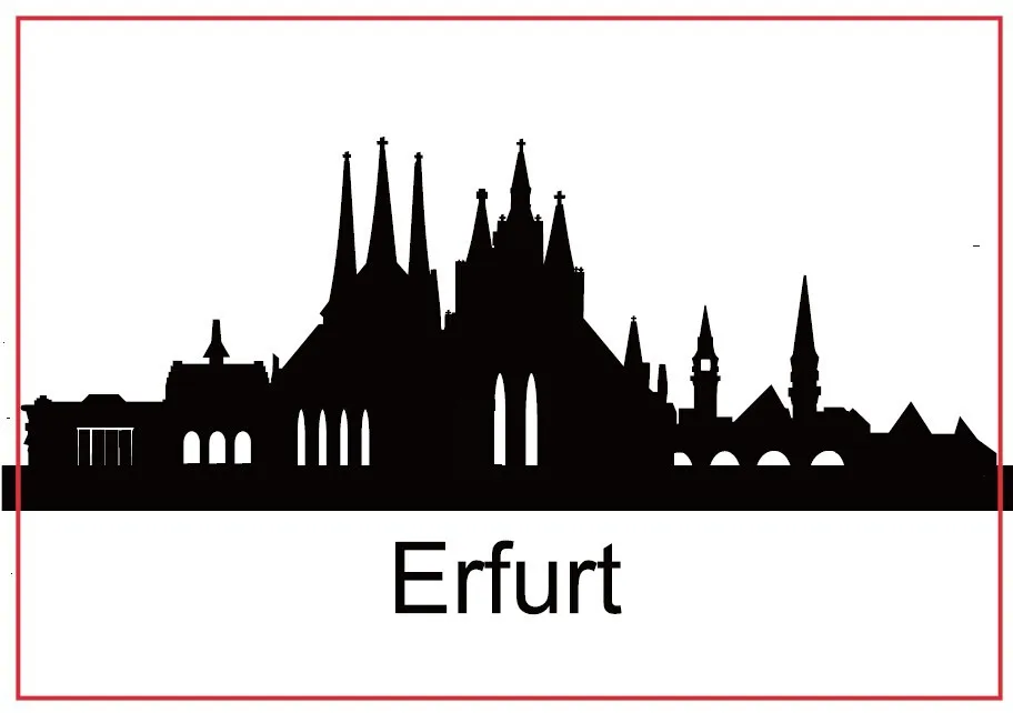 

Metal Wrapped Magnets SOUVEMAG 78*54*3mm Erfurt Skyline Souvenir Fridge Magnets 20433