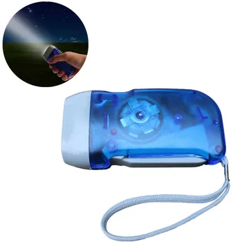 

4 Colors Portable Hand Press Crank Torch Camping Multifunctional Traveling 3 LEDs Flashlight