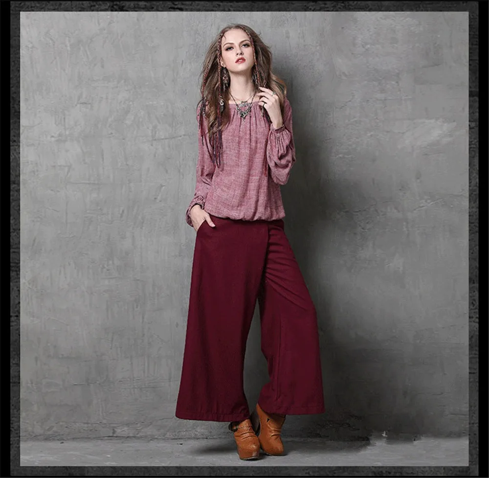 Vintage Loose Women Blouse High Quality Cotton Linen O-neck Women Shirt Lantern Long Sleeve Blusa Feminina Loose Elegant Shirt (6)