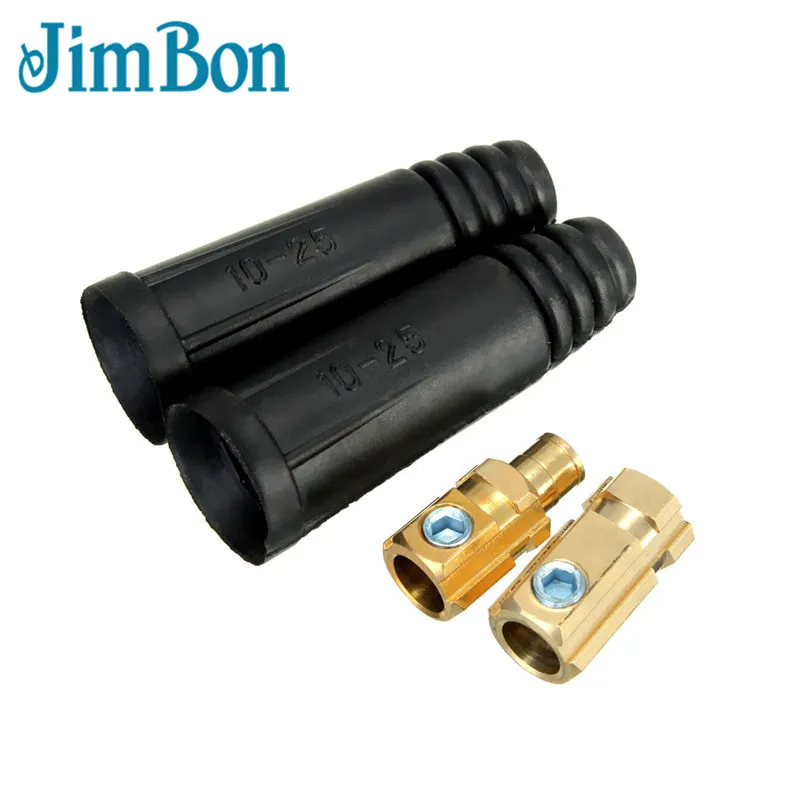 JimBon 2 шт. 10-25 мм Европейский Электрический сварочный аппарат быстрое соединение соединительный кабель Разъем 200Amp DKJ10-25