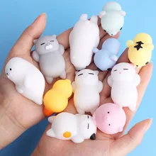 Анти-стресс мягкими игрушками Мини Мягкие силиконовые Squishy Cat Животные ручной сожмите резиновые милый болотистый хлюпает приколы игрушки