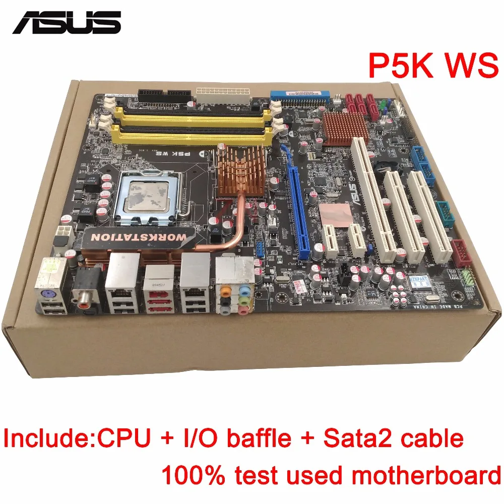 

original Used Server motherboard For Asus P5K WS Socket 775 Maximum 4*DDR2 8GB 6xSATAII ATX