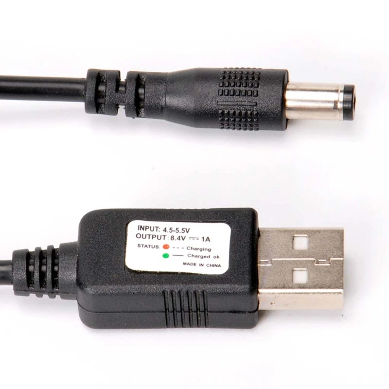 В USB В 5 В до 8,4 в кабель для зарядки для светодио дный велосипеда светодиодный головной свет 18650 аккумулятор