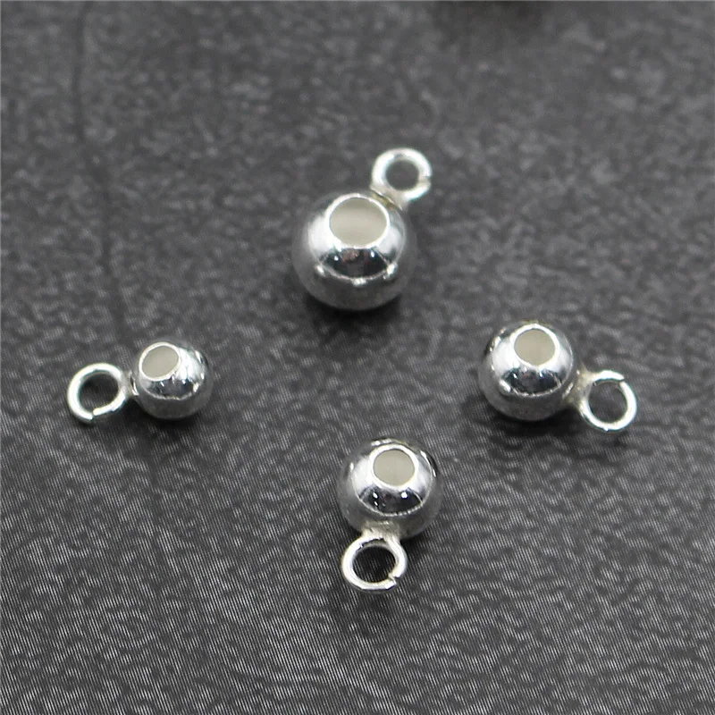 

2pcs/lot 100% 925 Sterling Silver Bail Spacer Beads 4mm 5mm 6mm Handmade Pendant Charm Beads DIY Necklace Bracelets Jewelry Make