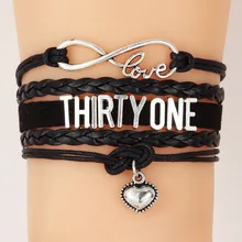 10 шт./лот) Бесконечная любовь THIRTY ONE Подвеска для браслета в форме сердца кожаный браслет-шнурок браслеты компании подарок ювелирные изделия 6 цветов